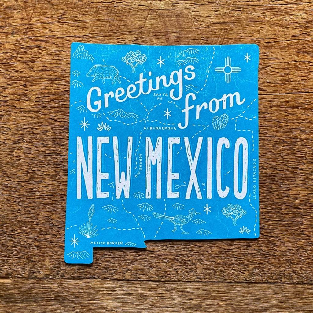 New Mexico State Shape Postcard