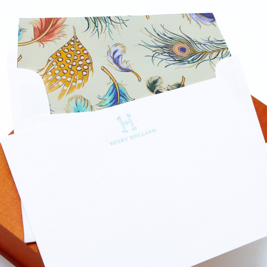 Orange Petite Silk Stationery Box