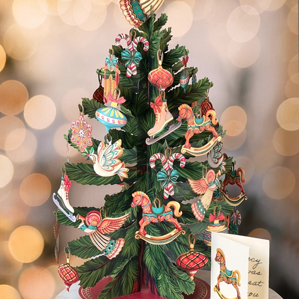 Christmas Tree with Ornaments Pop-up Card