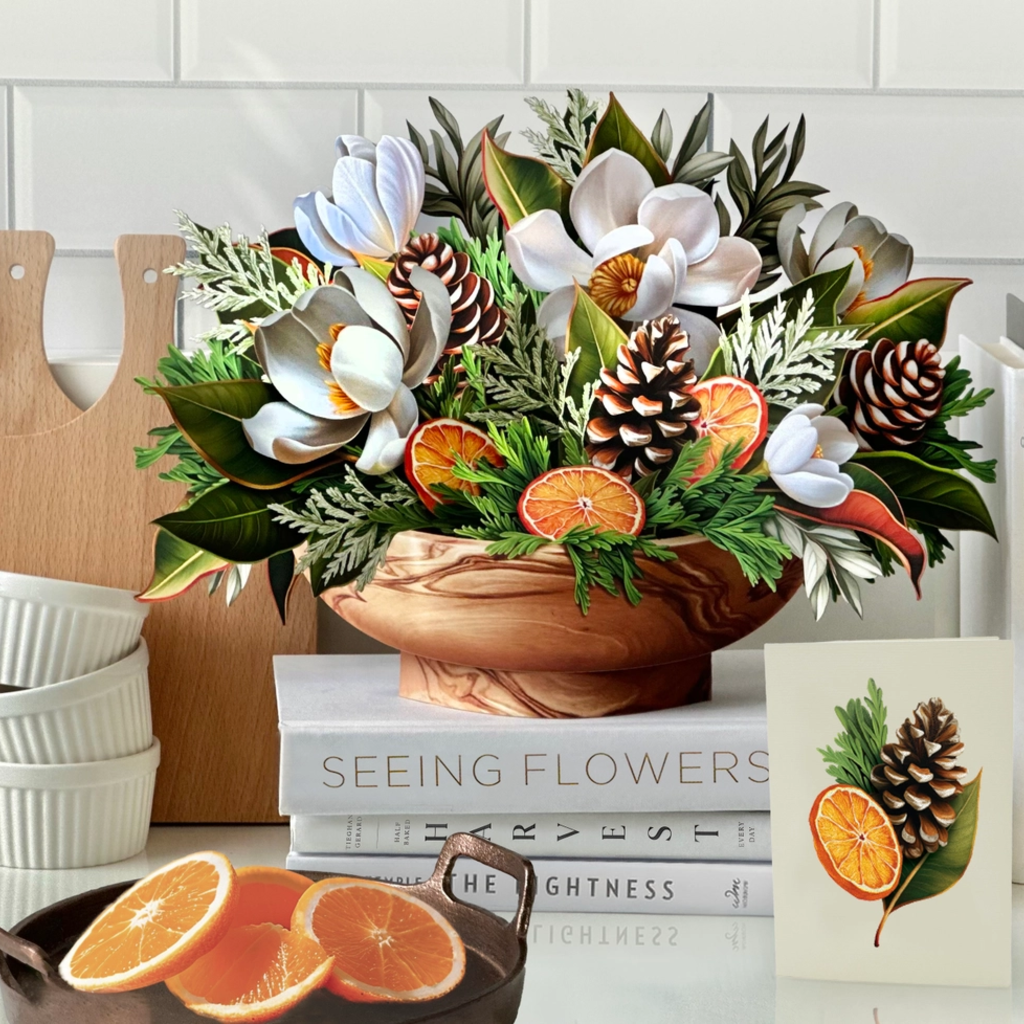 Winter Magnolia Pop-up Card