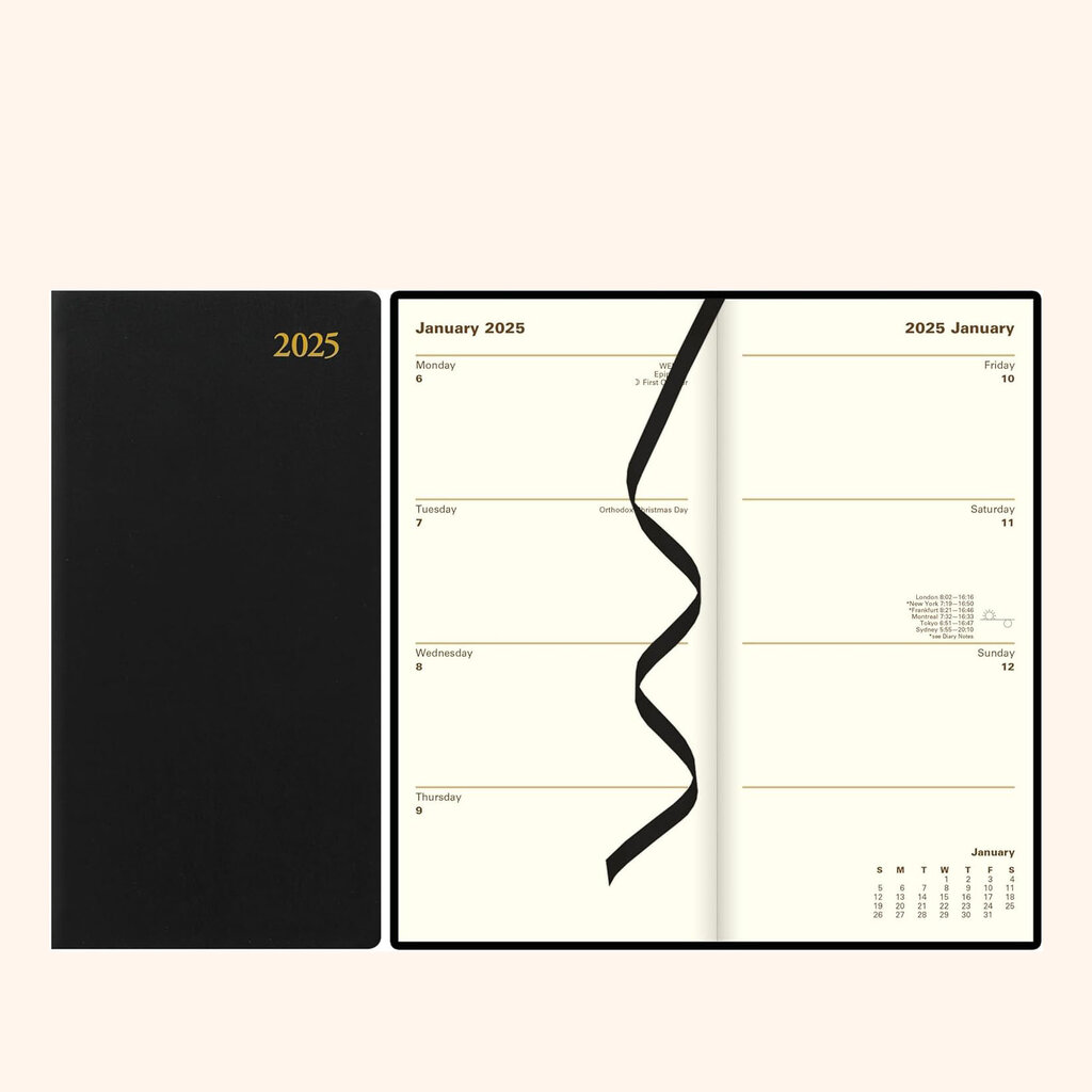 Leather Letts of London 2025 Week to View Planner