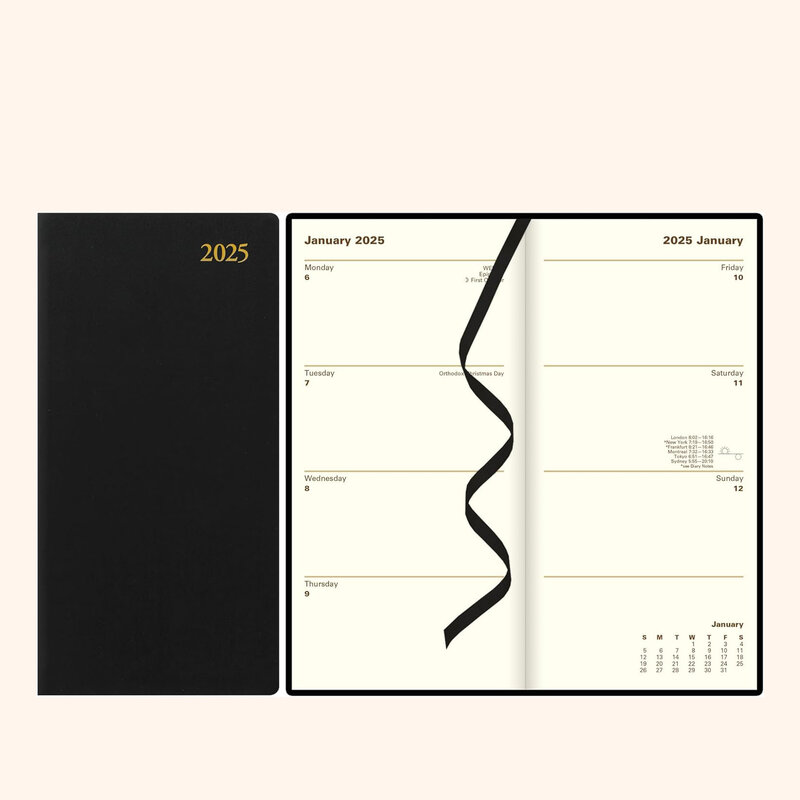 Leather Letts of London 2025 Week to View Planner