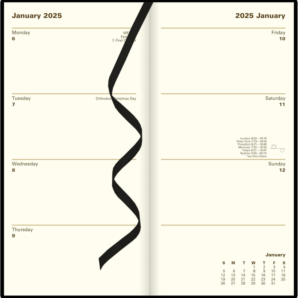 Leather Letts of London 2025 Week to View Planner