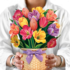 Festive Tulips Pop-up Flower Bouquet
