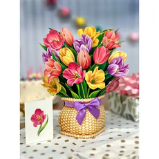 Festive Tulips Pop-up Flower Bouquet