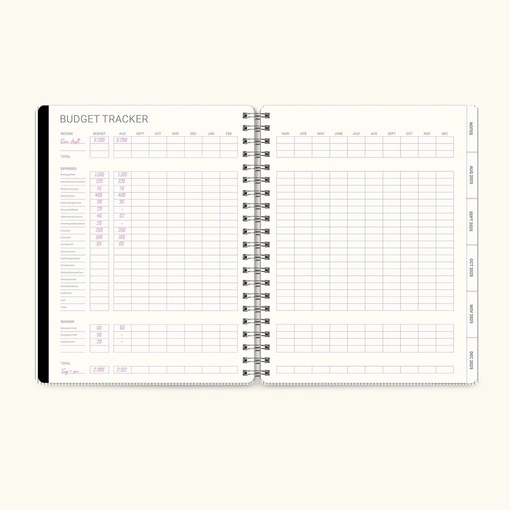 Baxter Academic Planner Midnight 2025-2026