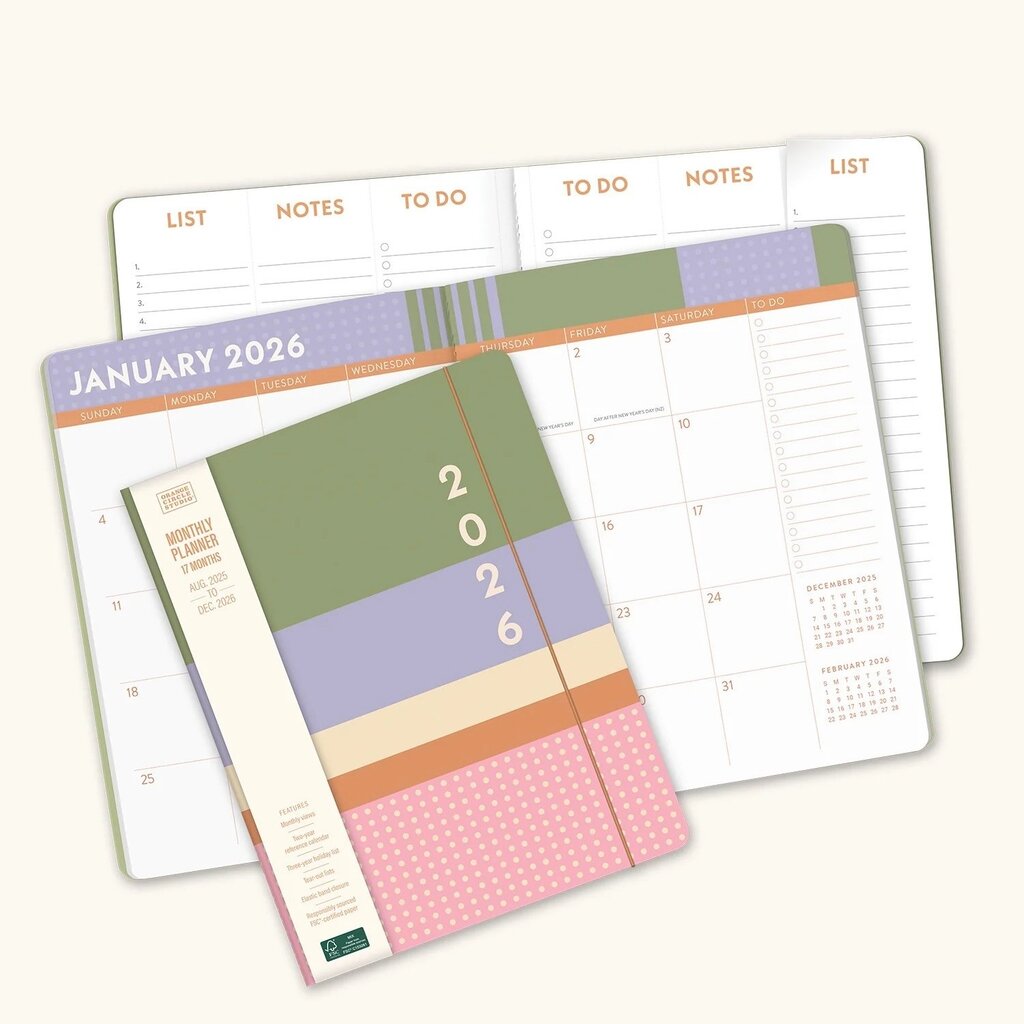 Color Block Academic Monthly Planner 2025-26