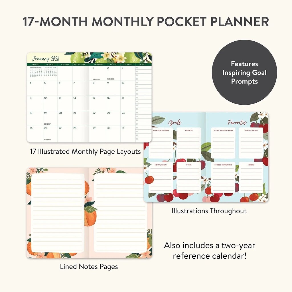 Fruit and Flora Pocket Monthly Planner