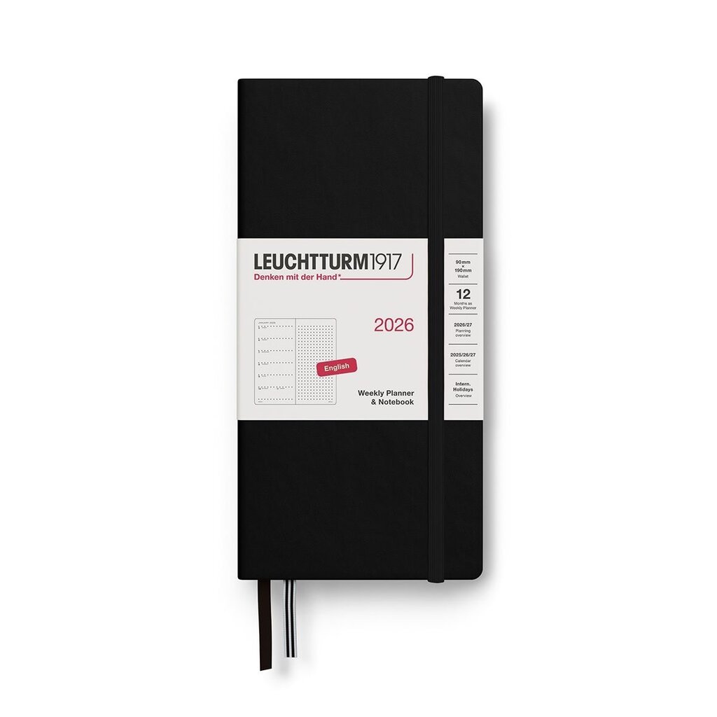 Leuchtterm 1917 Leuchtrrum 2026 Weekly Wallet Planner Black