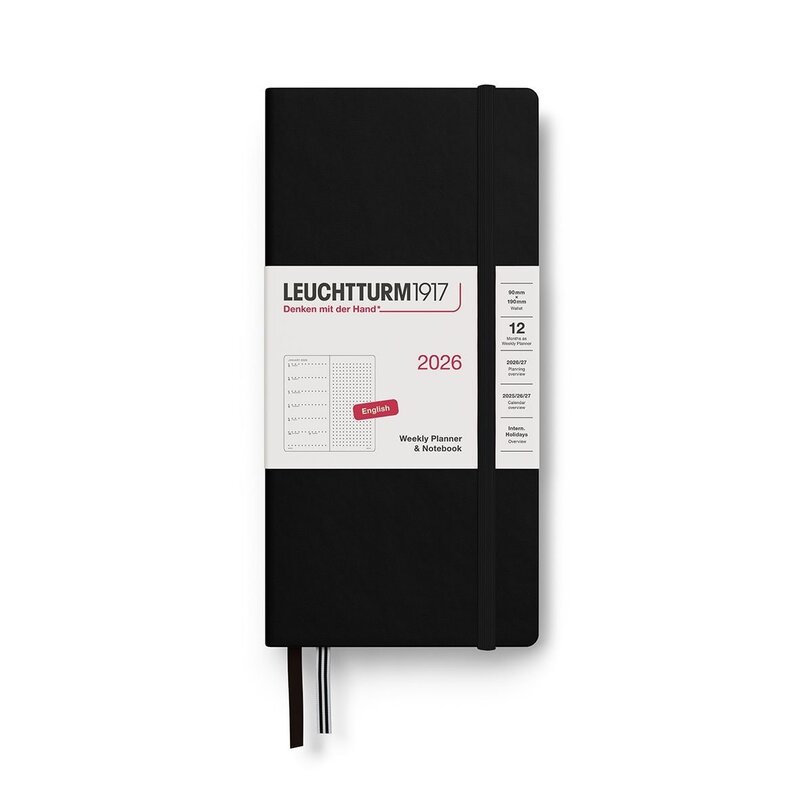 Leuchtterm 1917 Leuchtrrum 2026 Weekly Wallet Planner Black