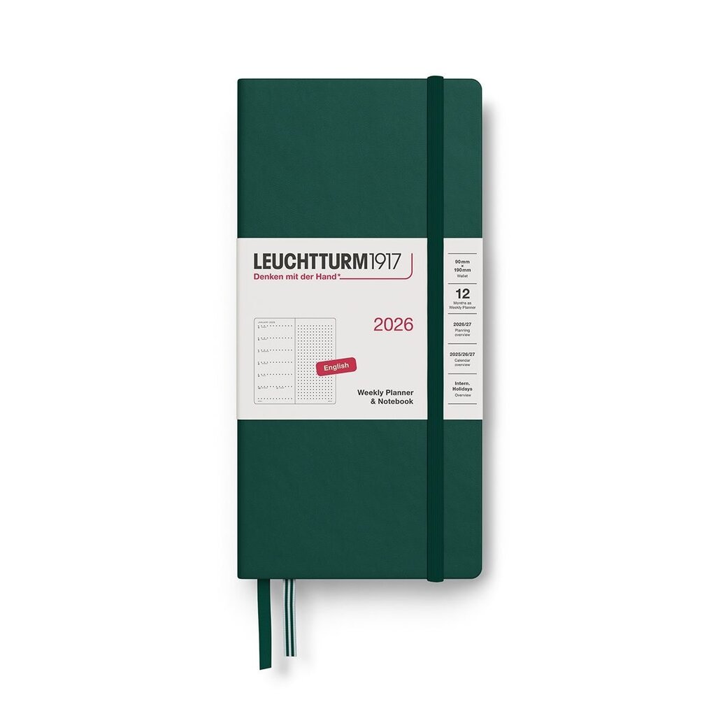 Leuchtterm 1917 Leuchtrrum 2026 Weekly Wallet Planner Forest Green