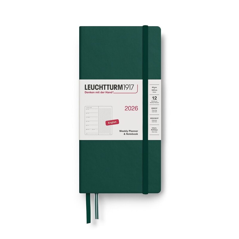 Leuchtterm 1917 Leuchtrrum 2027 Weekly Wallet Planner Forest Green