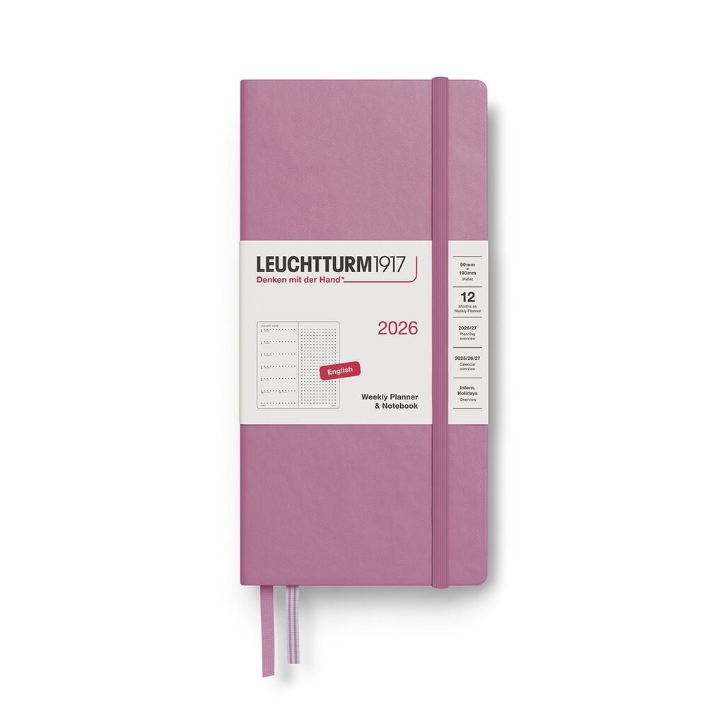 Leuchtterm 1917 Leuchtrrum 2026 Weekly Wallet Planner Dusty Rose