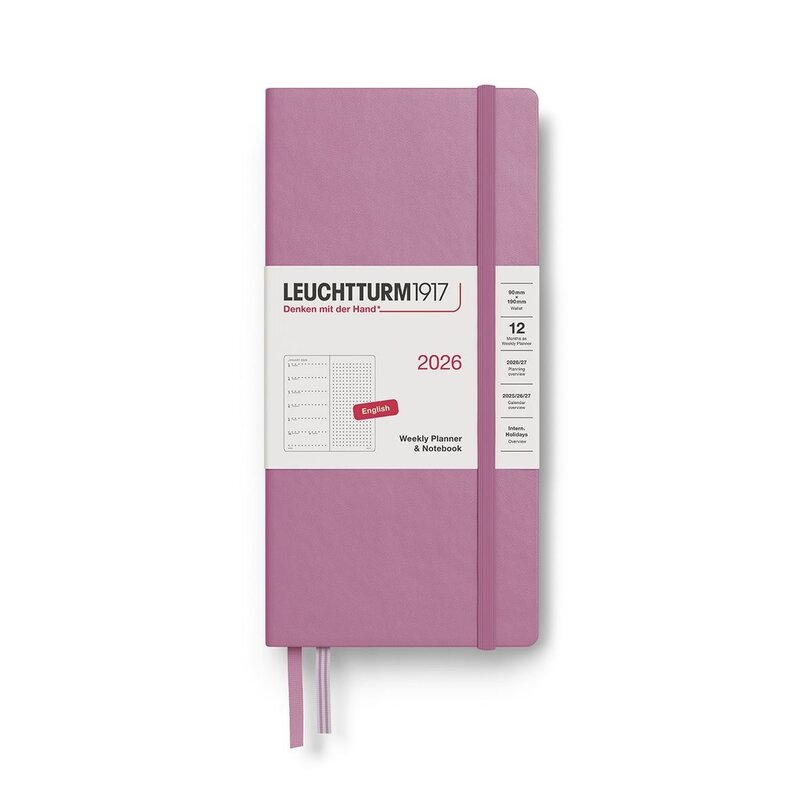 Leuchtterm 1917 Leuchtrrum 2026 Weekly Wallet Planner Dusty Rose