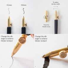 Brass Adjustable One=Dip-Nib Calligraphy Pen