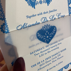 Lovebirds Papel Picado Wedding Invitation