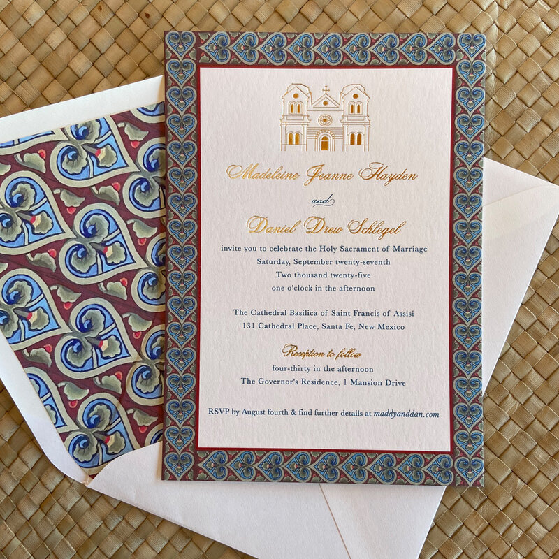 Santa Fe Cathedral Wedding Invitation