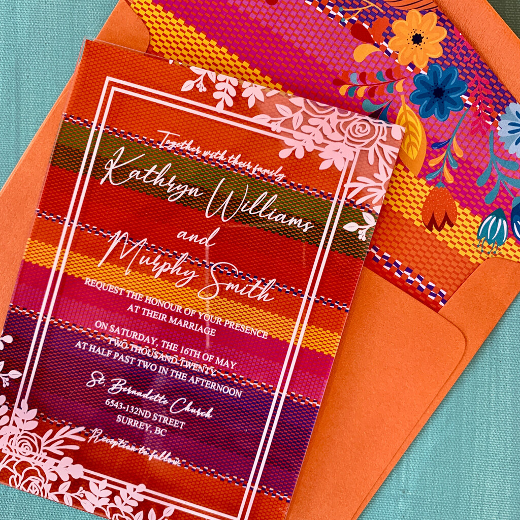 Serape Acrylic Wedding Invitation