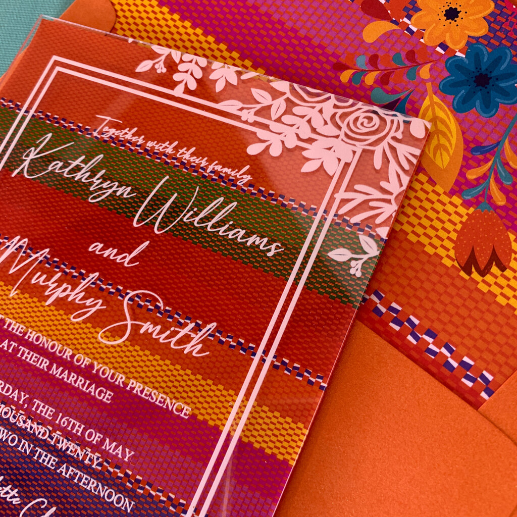 Serape Acrylic Wedding Invitation