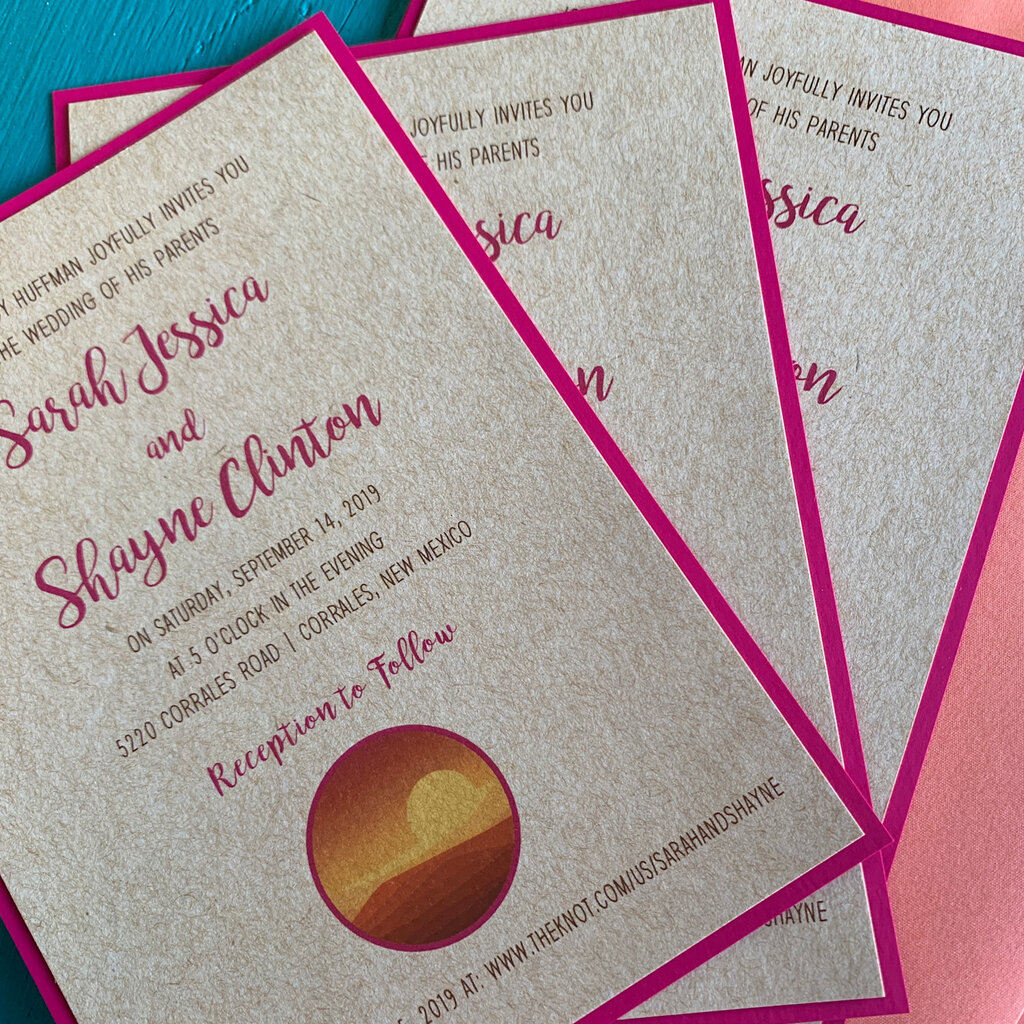 Pink Sandias Wedding Invitation
