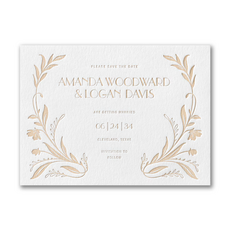 Nouveau Greenery Letterpress Invitation