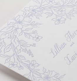 Lavender Trellis Letterpress Wedding Invitation