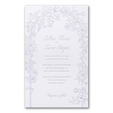 Lavender Trellis Letterpress Wedding Invitation