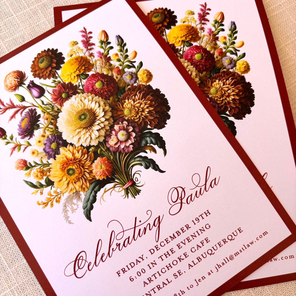Floral Bouquet Custom Birthday Invitation