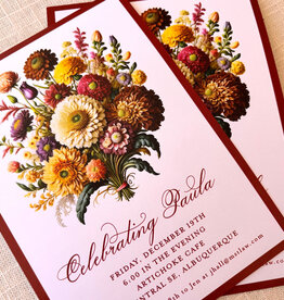 Floral Bouquet Custom Birthday Invitation