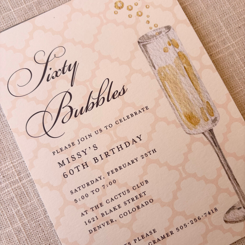 Birthday Bubbles Custom Invitation