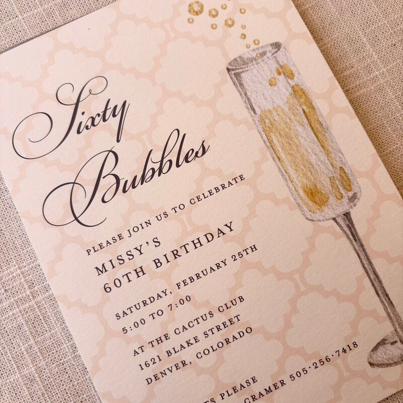 Birthday Bubbles Custom Invitation