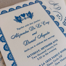 Lovebirds Papel Picado Wedding Invitation