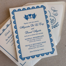 Lovebirds Papel Picado Wedding Invitation