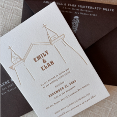 New Mexico Church Letterpress Wedding Invitation