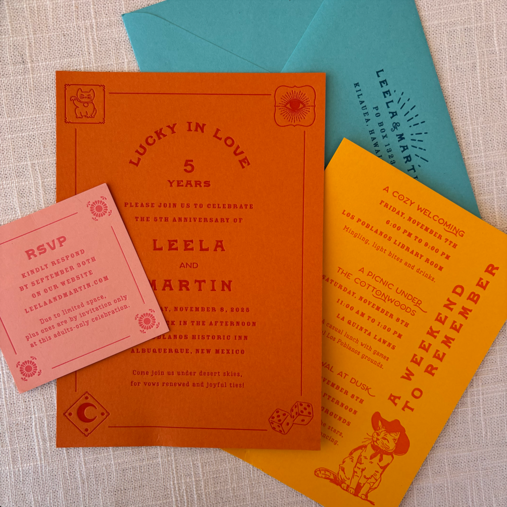 Lucky  in Love Anniversary  Invitation