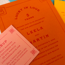 Lucky  in Love Anniversary  Invitation
