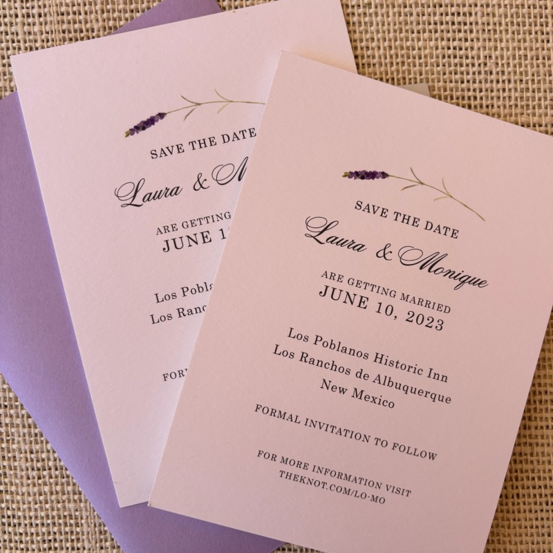 Lavender Sprig Save the Date