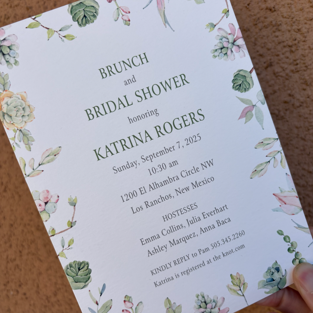 Desert Blooms Shower Invitation
