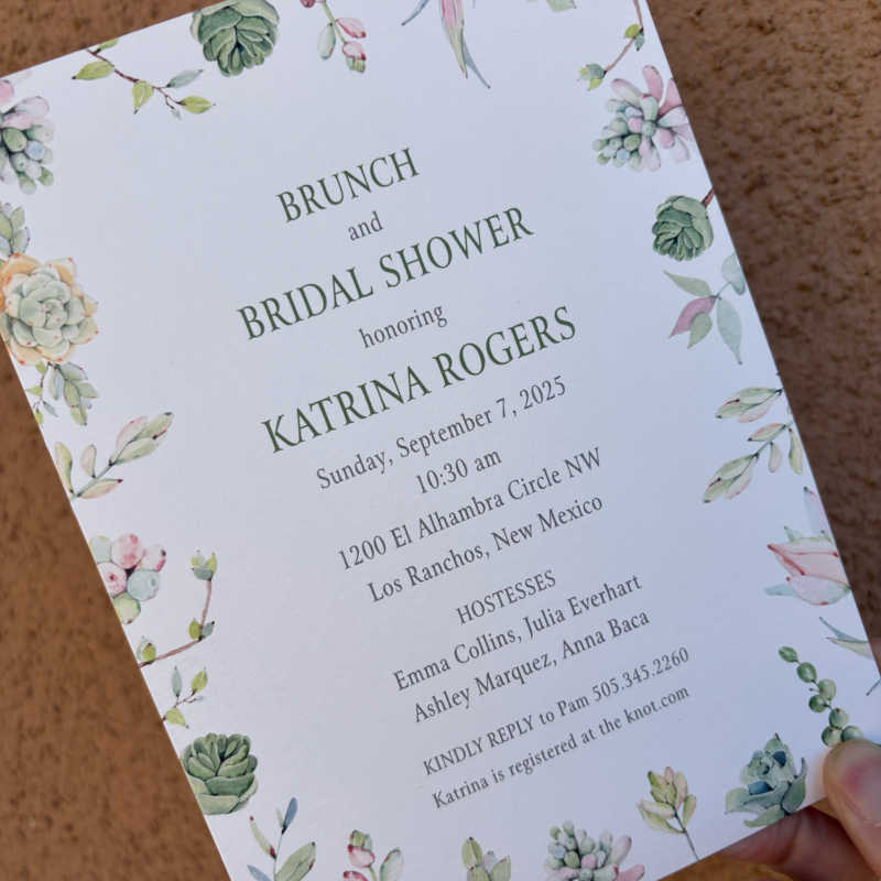 Desert Blooms Shower Invitation