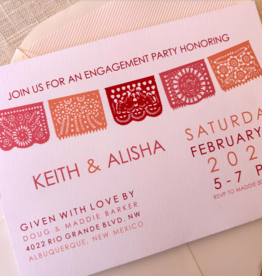 Papel Picado in Pinks Wedding Party Invitation