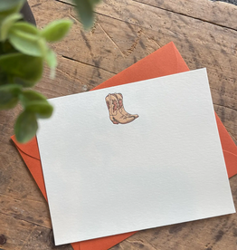 Cowboy Boots Letterpress Note Card Set