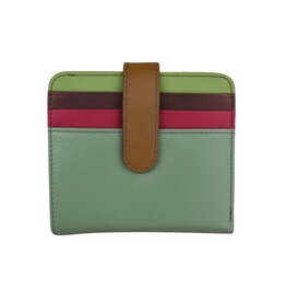 Sage Multi Color Bifold Leather Wallet