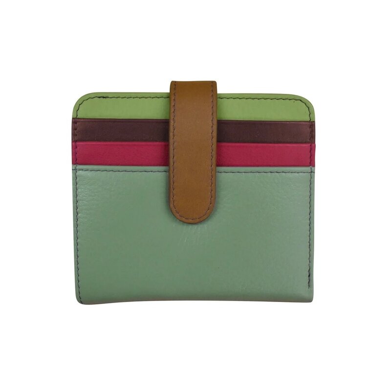Sage Multi Color Bifold Leather Wallet