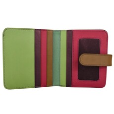 Sage Multi Color Bifold Leather Wallet