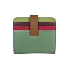 Sage Multi Color Bifold Leather Wallet