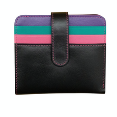 Black Multicolor Bifold Wallet