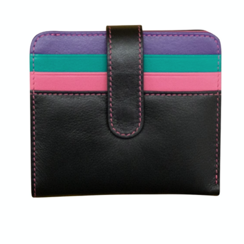 Black Multicolor Bifold Wallet