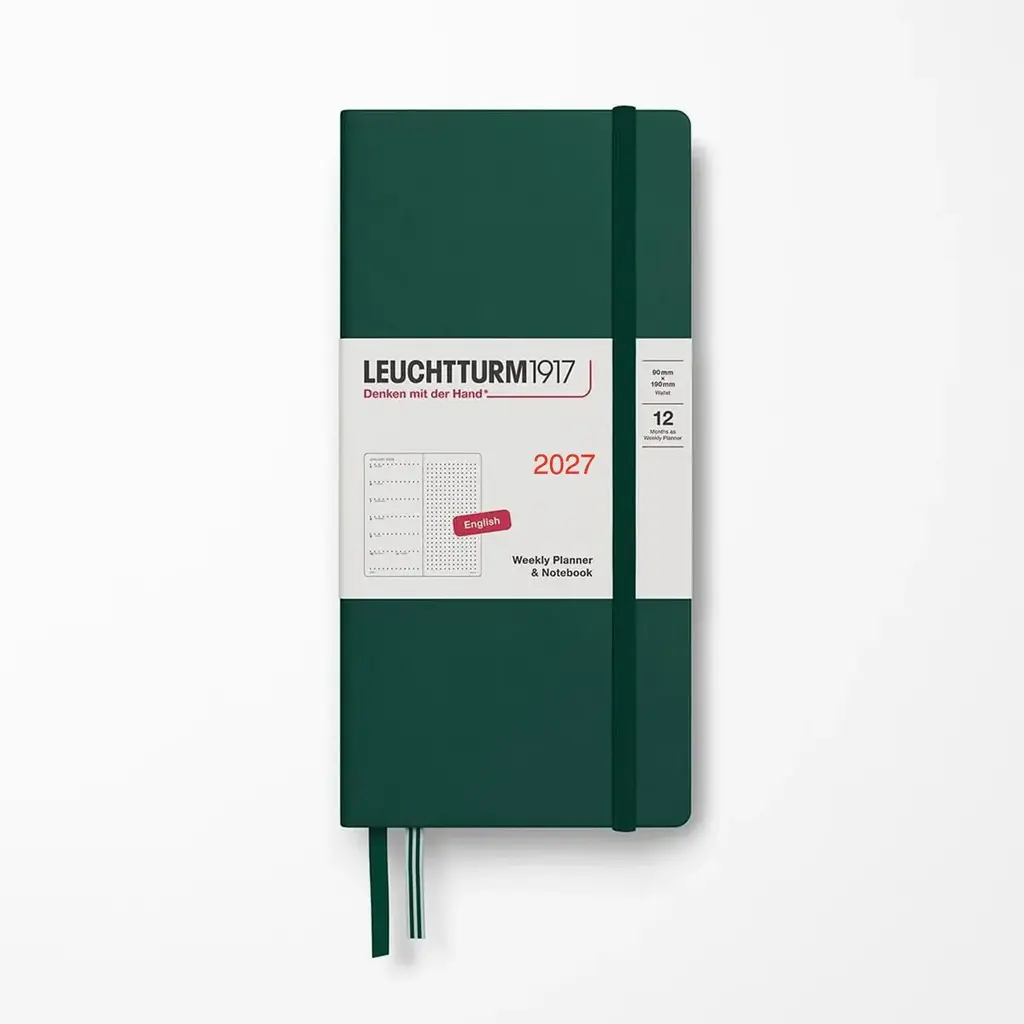 Leuchtterm 1917 Leuchtrrum 2027 Weekly Wallet Planner Forest Green