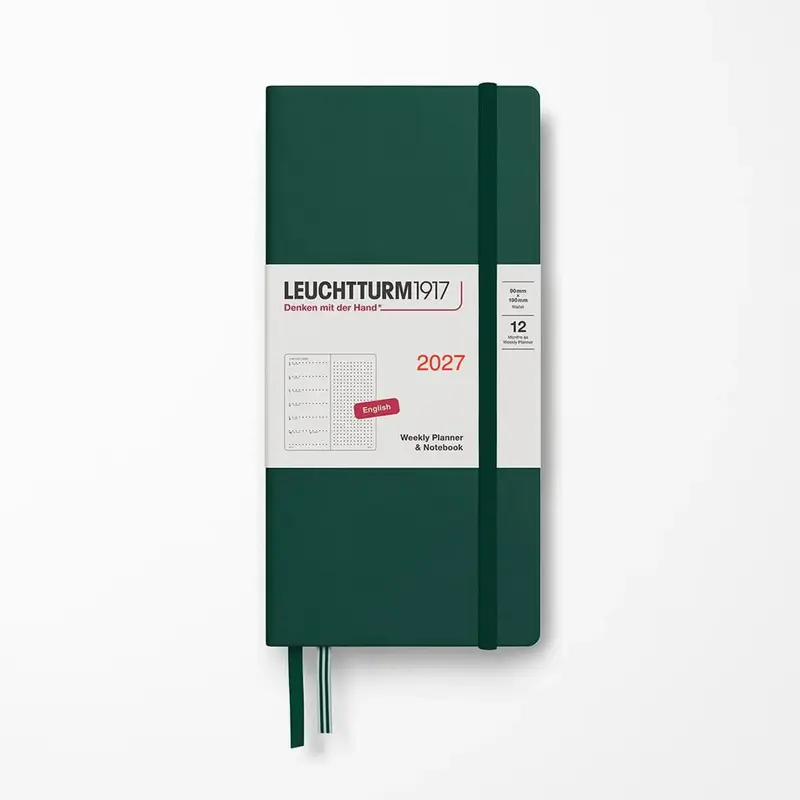 Leuchtterm 1917 Leuchtrrum 2027 Weekly Wallet Planner Forest Green