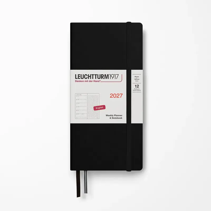 Leuchtterm 1917 Leuchtrrum 2027 Weekly Wallet Planner Black